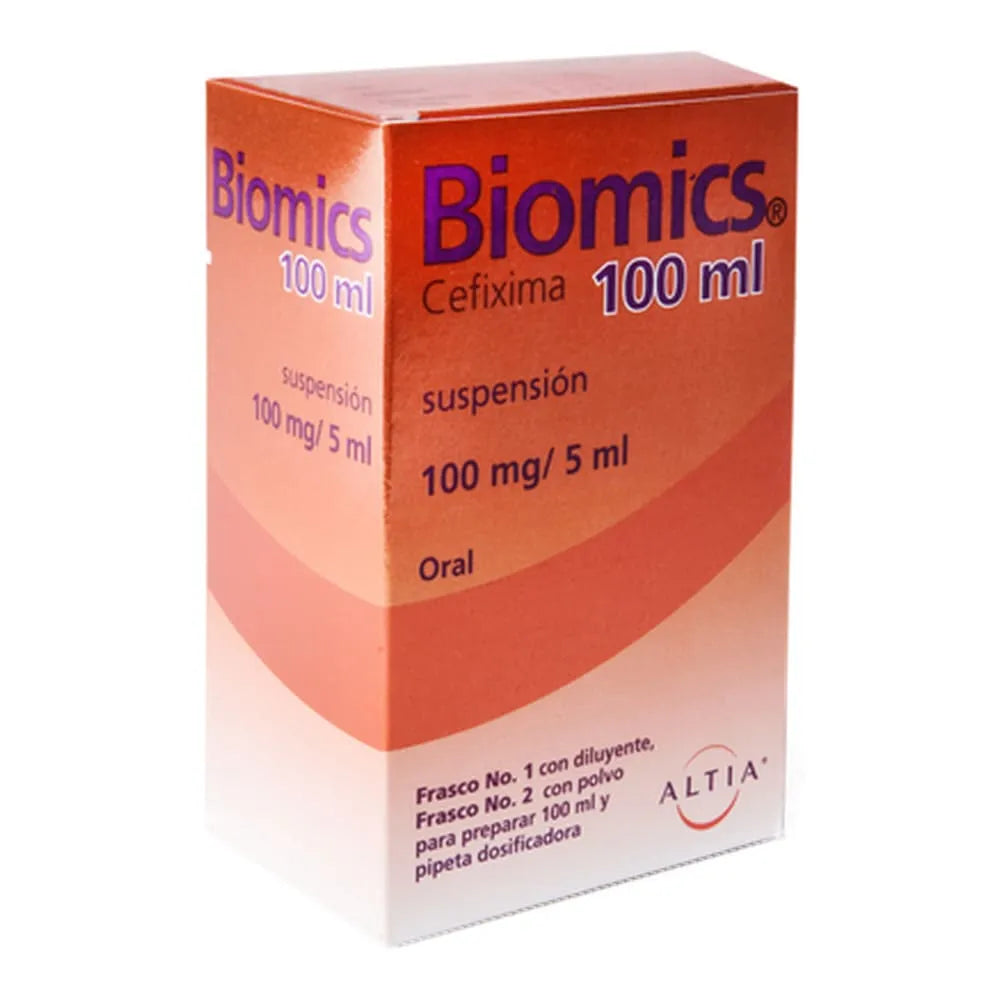 BIOMICS SUS CEFIXIMA 100 MG/ 5 ML CAJ/ 1 FCO 100 ML