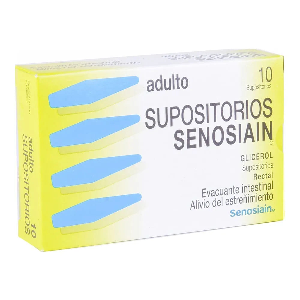 SUPOSITORIOS SENOSIAIN ADULTO GLICEROL 2.632 GR CAJA C/10