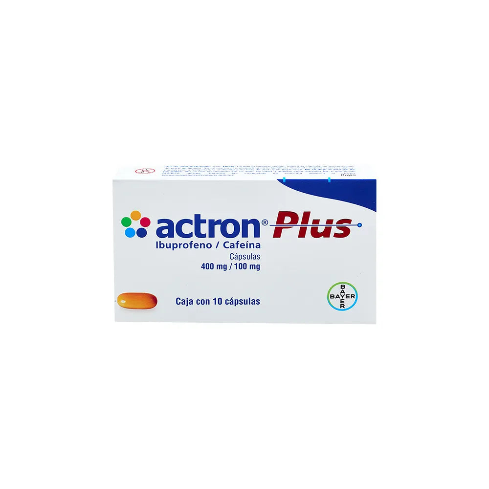 ACTRON PLUS IBUPROFENO/ CAFEINA 400MG C/10 CAPS