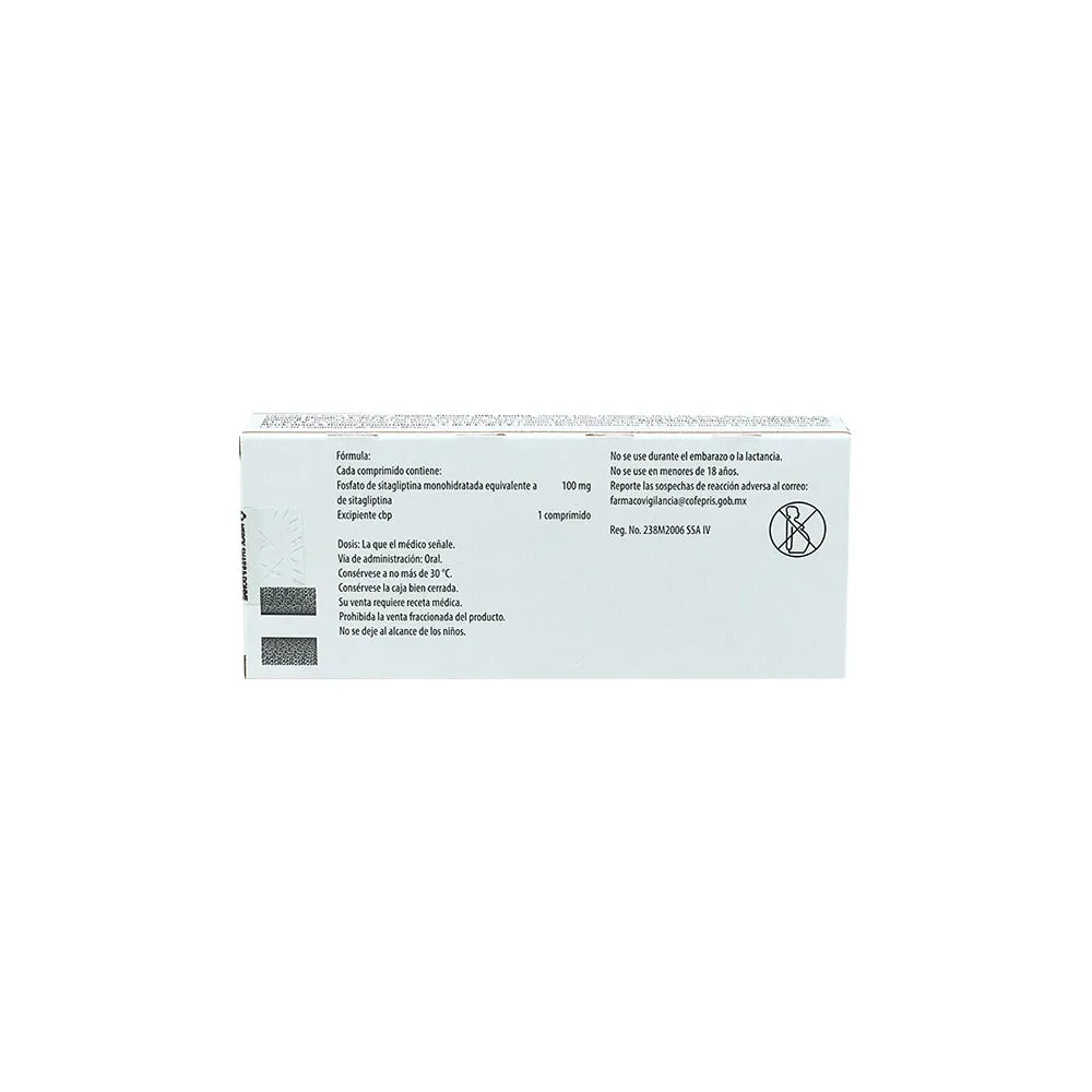 JANUVIA SITAGLIPTINA 100 MG CAJ/28 TABLETAS