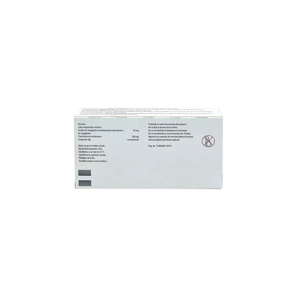 JANUMET SITAGLIPTINA/METFORMIN 50/500MG COM BOX C/28