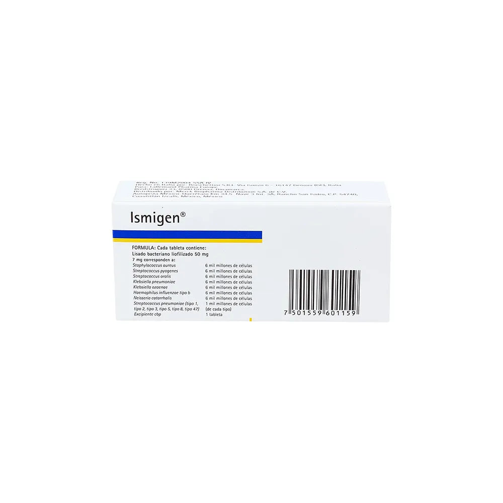 ISMIGEN LISADOS BACTERIANOS 50 MG CAJ/10 TAB