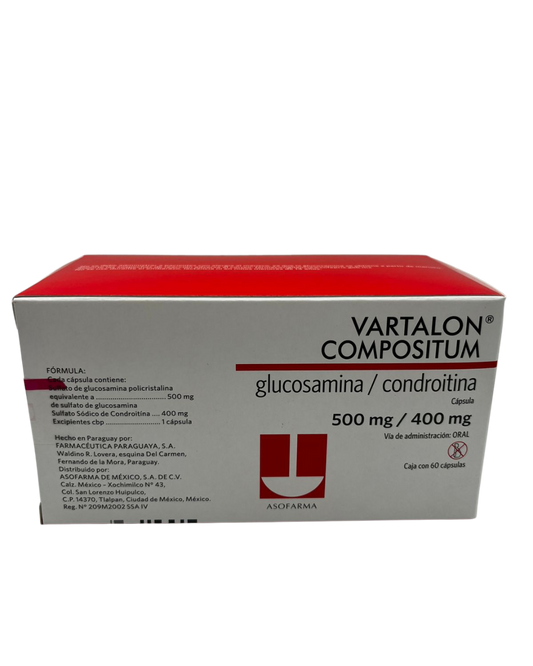 VARTALON COMPOSITUM GLUCOSAMINA/CONDROITINA 500MG/400 MG CAJ/60 CAP