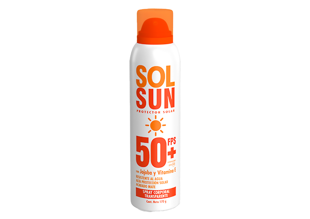 SOLSUN PROTEC SOL FPS+50 1 JOJOBA/ VITAMINA E/ ACETATO DE ALFA TOCOFEROL SPRAY 170 G