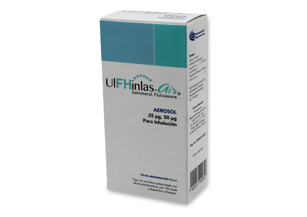 ULFHINLAS SALMETEROL/FLUTICASONA 25 UG/50 UG CAJ/1 DISP 120 DOSIS