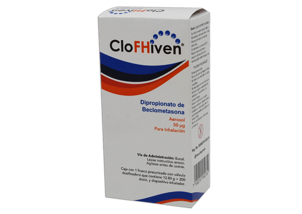 CLOFHIVEN BECLOMETASONA 50 MCG CAJ/1 FCO INH 200 DISP