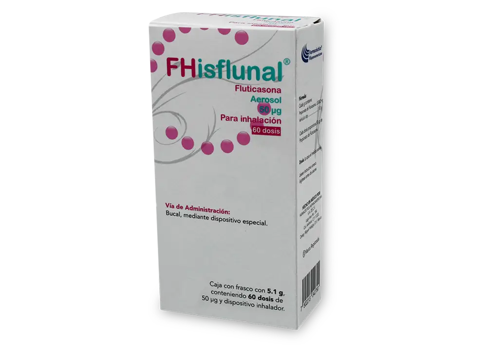 FHISFLUNAL FLUTICASONA 50 MCG CAJ/ 60 DISP