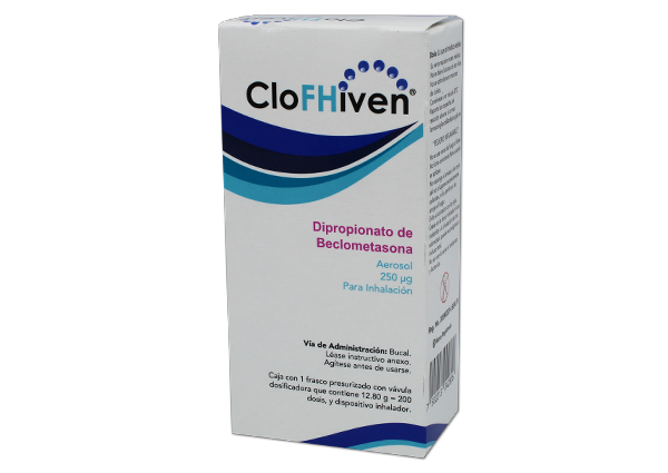 CLOFHIVEN BECLOMETASONA 250 MCG CAJ/1 FCO INH 200 DISP