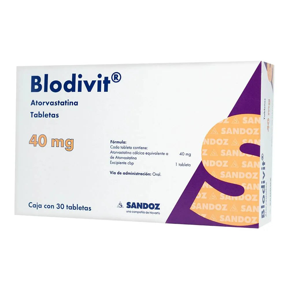 BLODIVIT ATORVASTATINA 40 MG CAJ/ 30 TABS