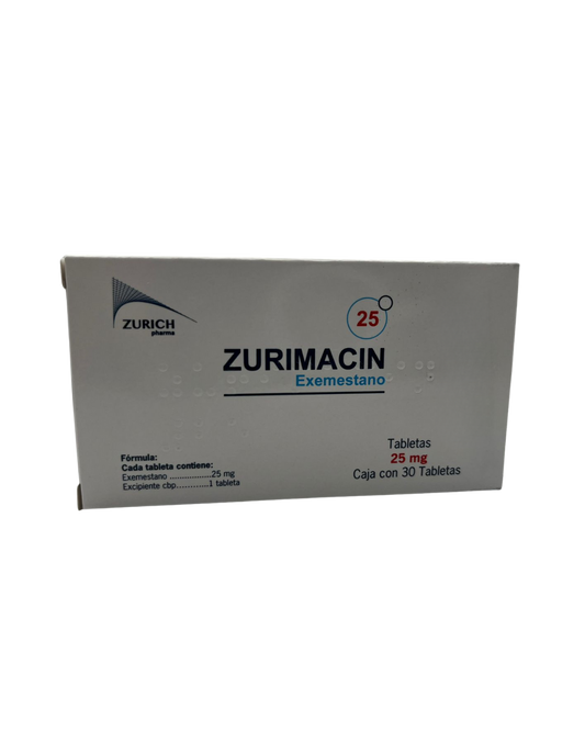 ZURIMACIN EXEMESTANO 25 MG CAJ/30 COMP