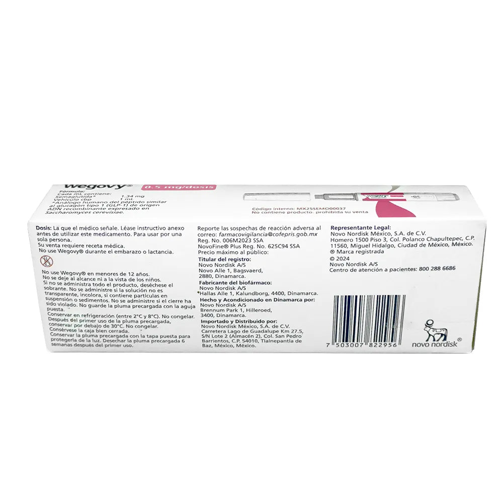 WEGOVY SEMAGLUTIDA 0.5 MG/DOSIS  1 JPLL 4 DOSIS