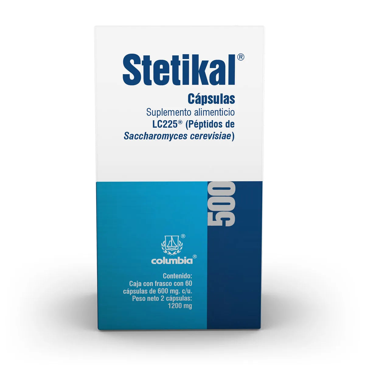 STETIKAL 500 PEPTIDOS DE SACCHAROMYCES CEREVISIAE 600 MG CAJ/60 CAPS