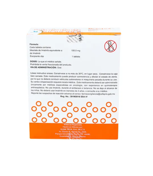 DETEPOL IMATINIB 100 MG TAB CAJ C/ 60