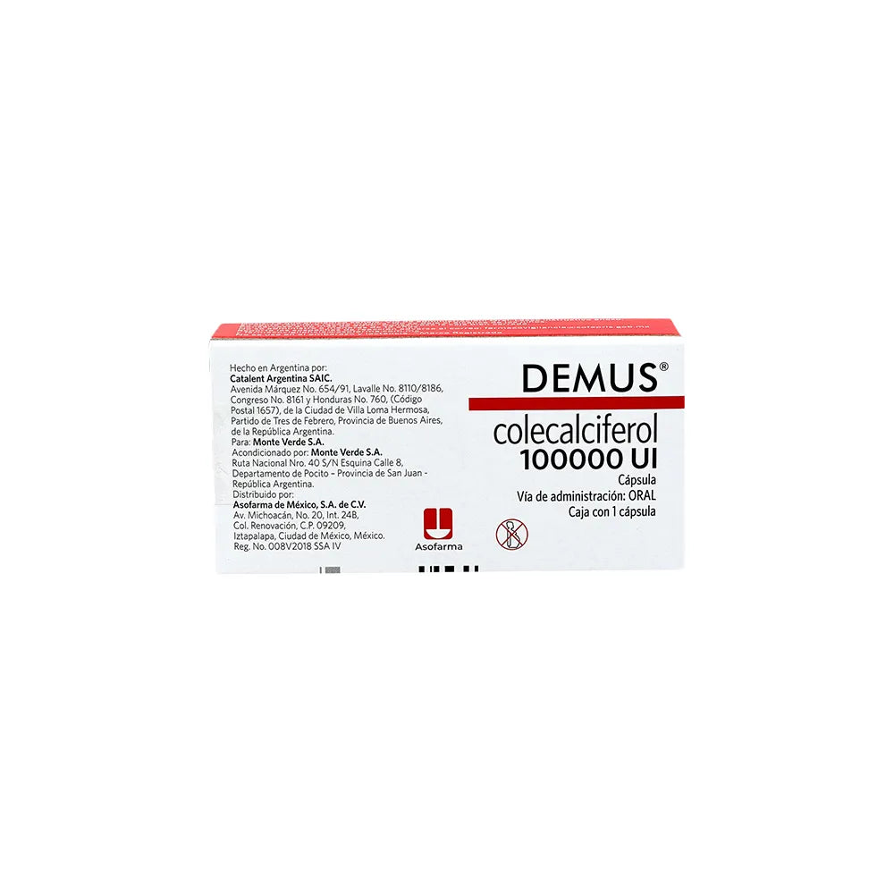 DEMMUS COLECALCIFEROL 100000UI CAJ/1 TAB