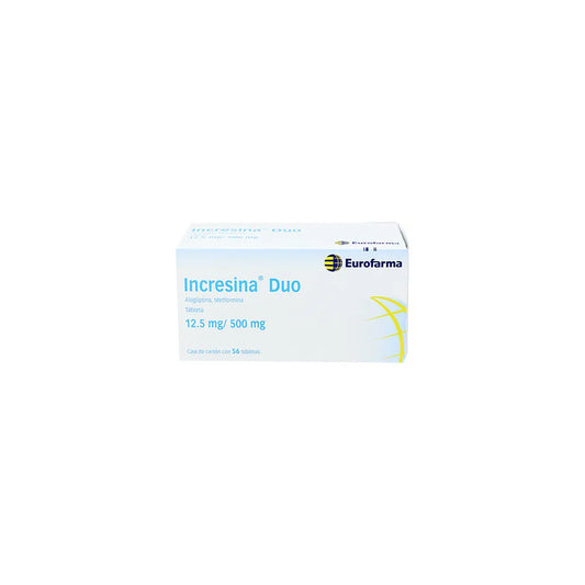 INCRESINA DUO ALOGLIPTINA/METFORMINA 12.5MG/500 MG CAJ/56 TAB