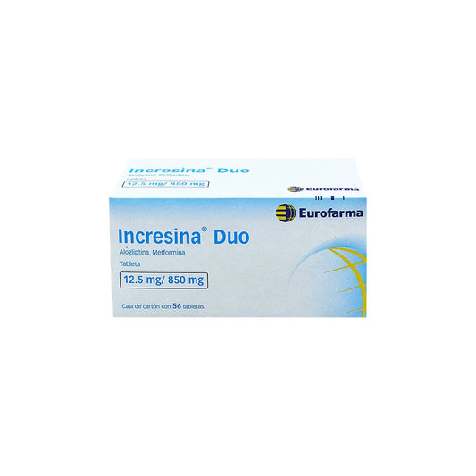 INCRESINA DUO ALOGLIPTINA/METFORMINA 12.5 MG/850 MG CAJ/56 TAB