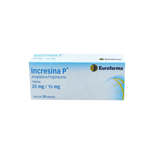 INCRESINA P ALOGLIPTINA/PIOGLITAZONA 12.5 MG/15 MG CAJ/28 TAB