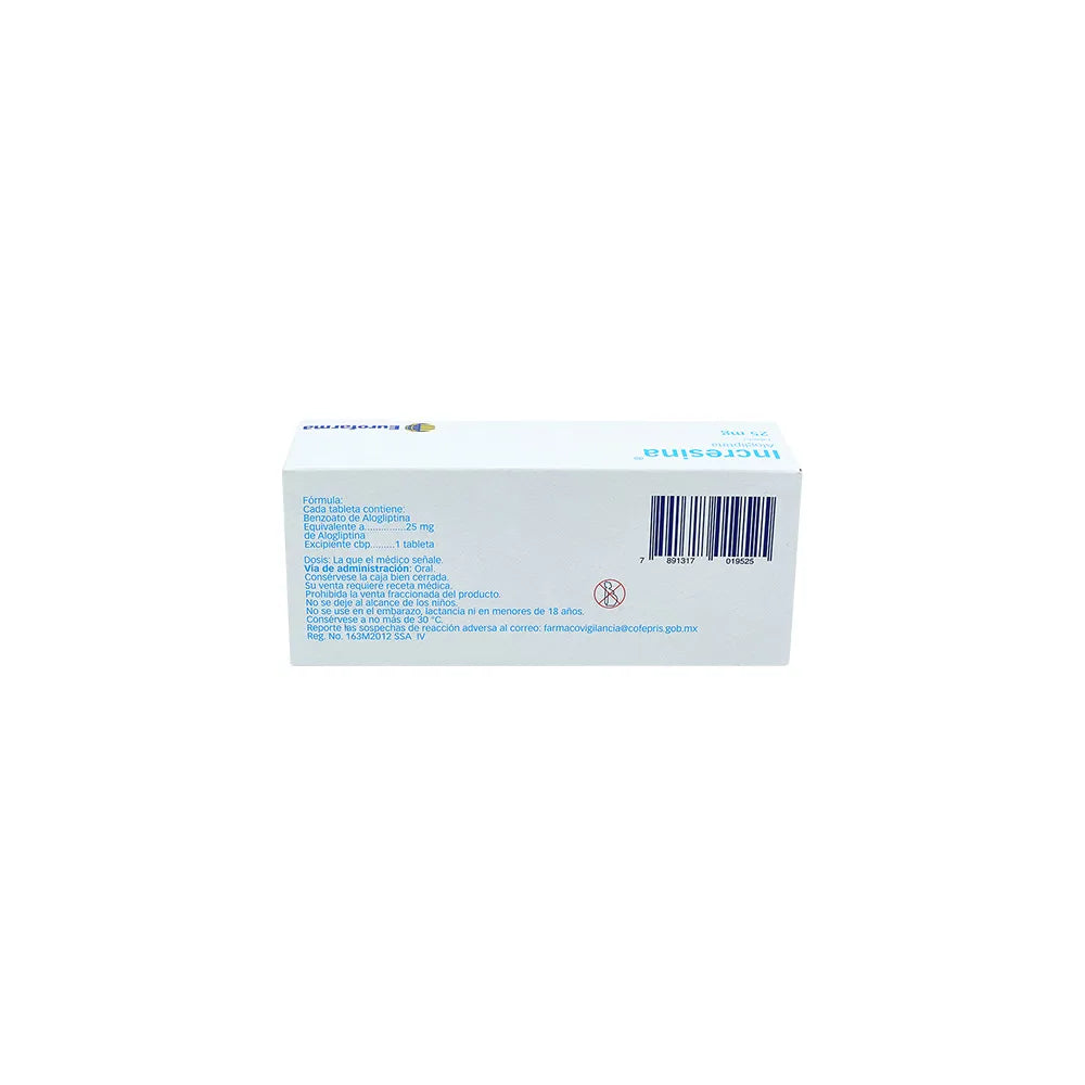 INCRESINA ALOGLIPTINA 25 MG CAJ/28 TAB