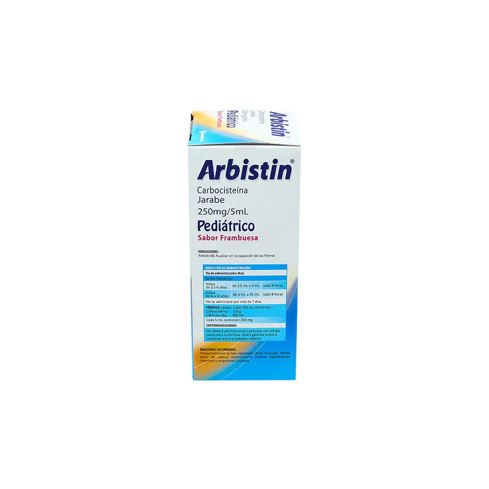 ARBISTIN PED CARBOCISTEINA 250 MG/5 ML CAJ/1 FCO 150 ML