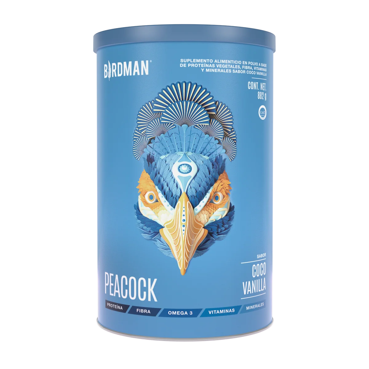 Peacock Plant Meal Proteína en Polvo con 11 Vitaminas & Omega 3 - Vainilla 882 g 882 g