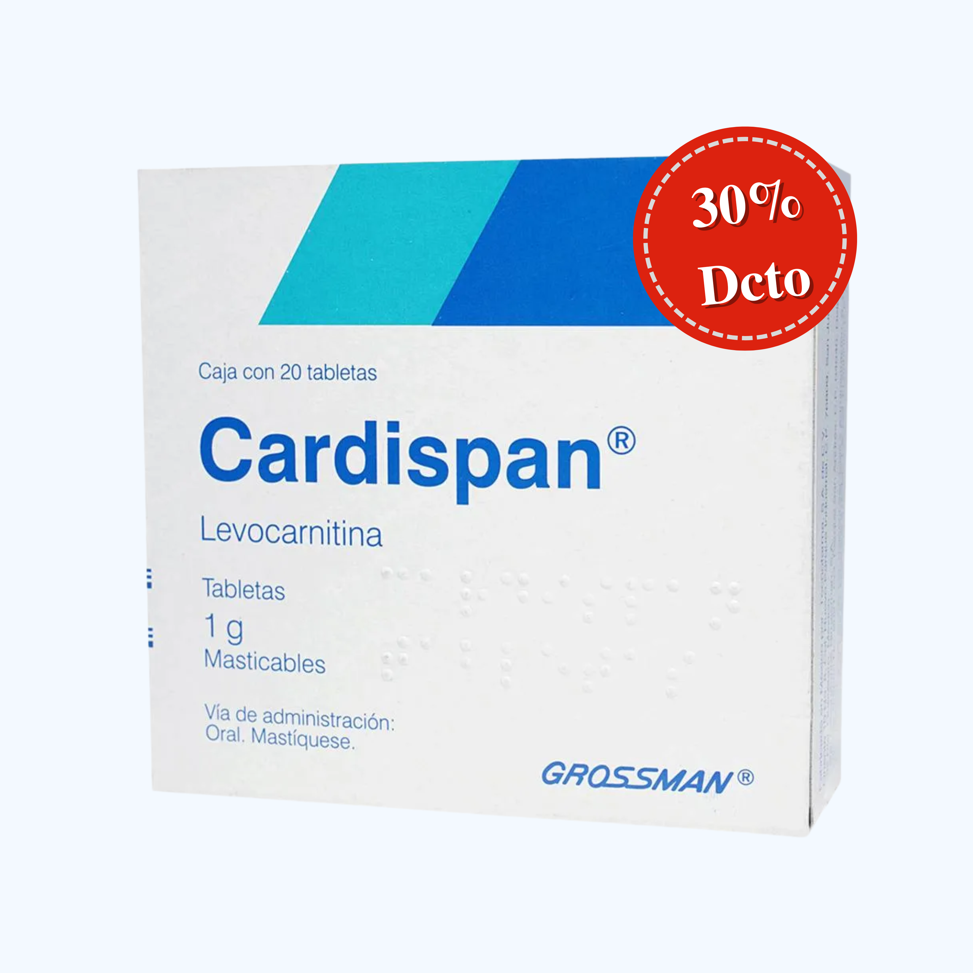 cardispan l carnitina CARDISPAN LEVOCARNITINE CHEWABLE TAB 1 GR BOX/20 TAB – Farmacias Hernández  Sante