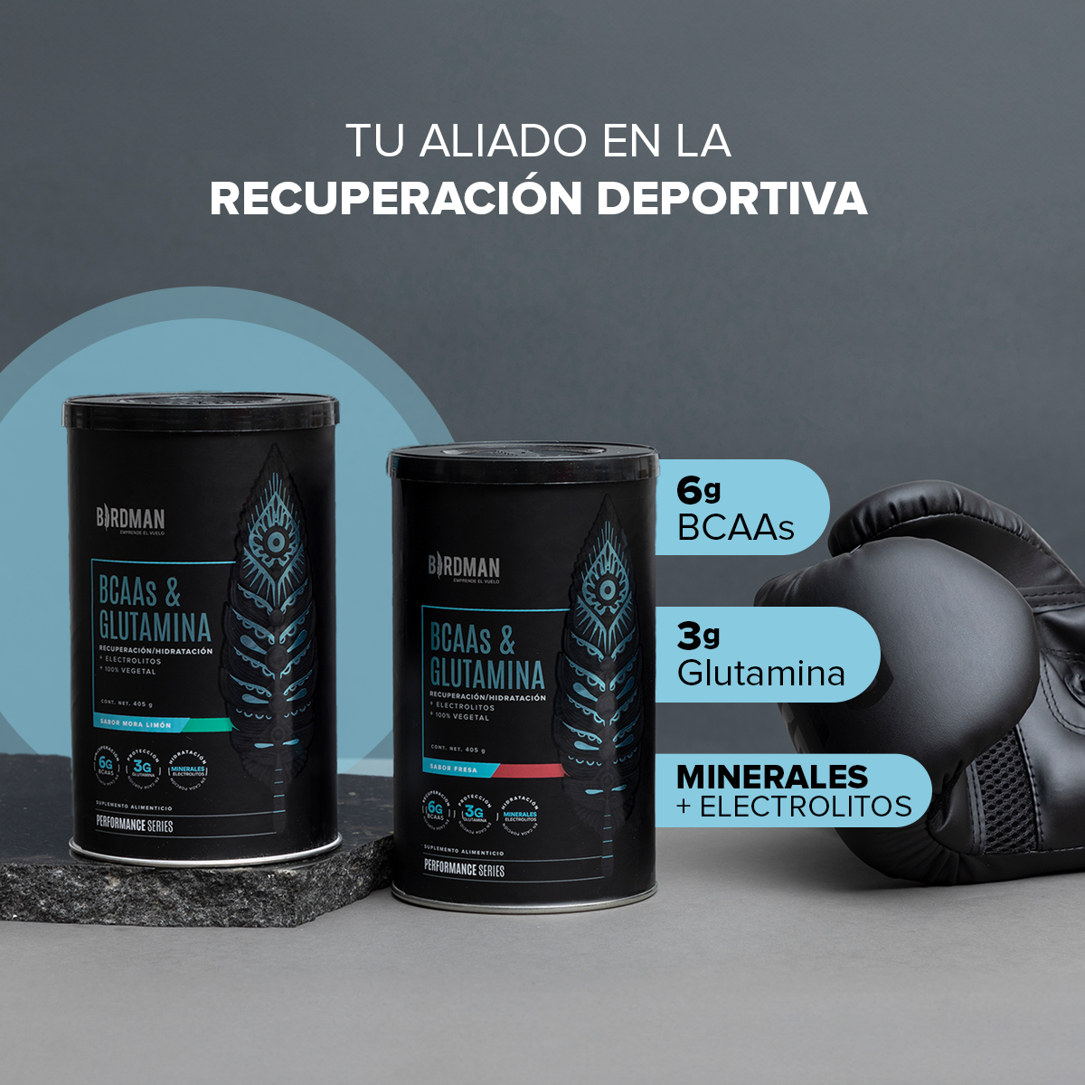 BCAAs & Glutamina Mora & Limon 405 g