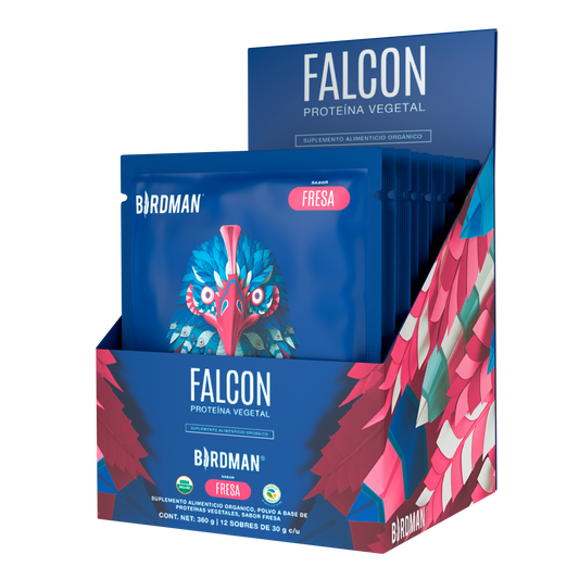 Falcon protein 12 pack sobres fresa 12 sobres