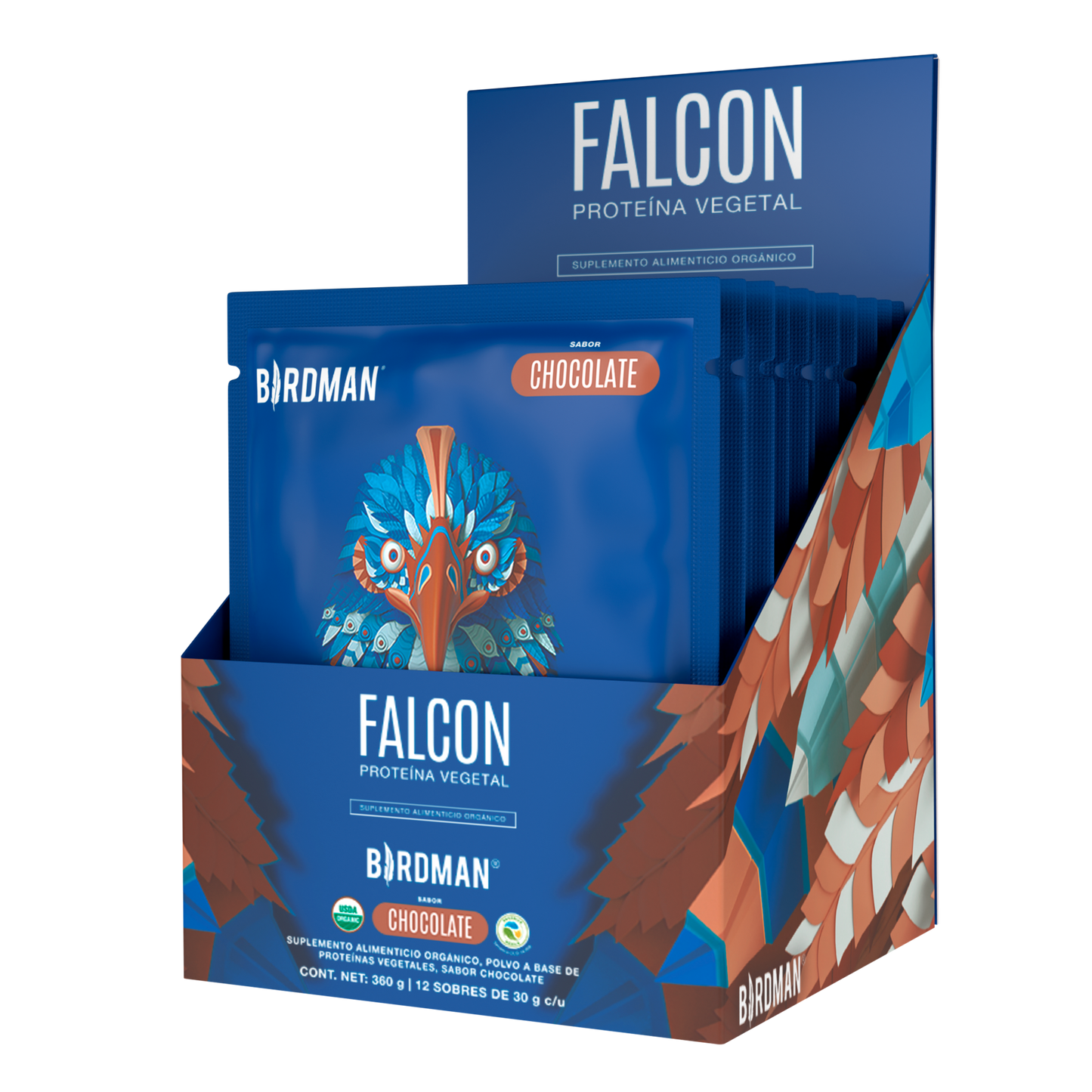 Falcon protein 12 pack sobres choco bronze 12 sobres