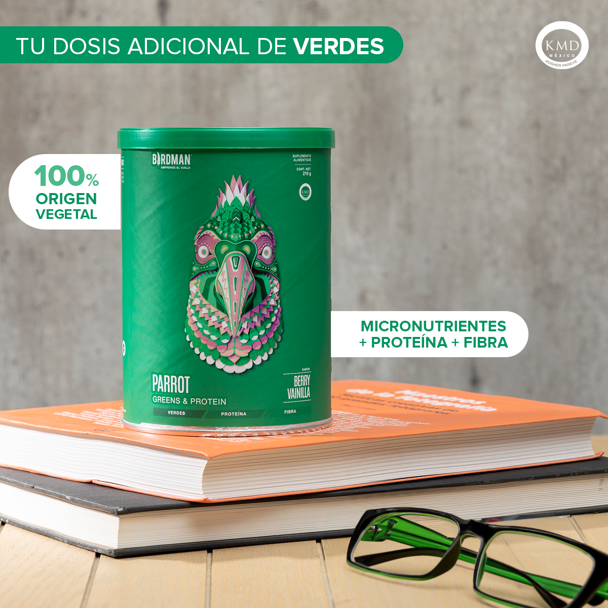 Parrot Greens & Protein Berry Vainilla 210 g