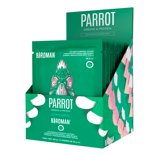 Parrot Greens & Protein 12 Pack sobres Berry Vainilla 12 sobres