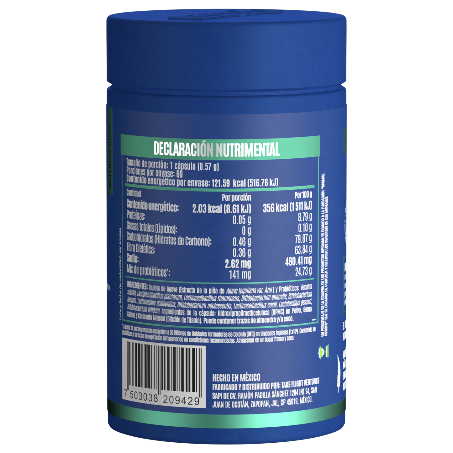 PREMIUM ALL-IN-ONE PROBIOTIC - PROBIÓTICOS CON 50 BILLONES DE UFC - 60 CÁPSULAS - 60 PORCIONES