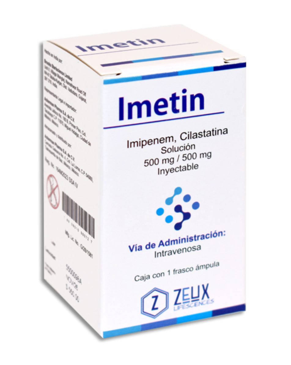 IMETIN IMIPENEM/ CILASTATINA 500MG/500 MG CAJ/1 FAM