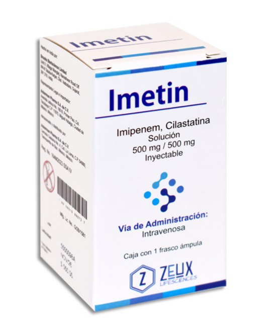 IMETIN IMIPENEM/ CILASTATINA 500MG/500 MG CAJ/1 FAM