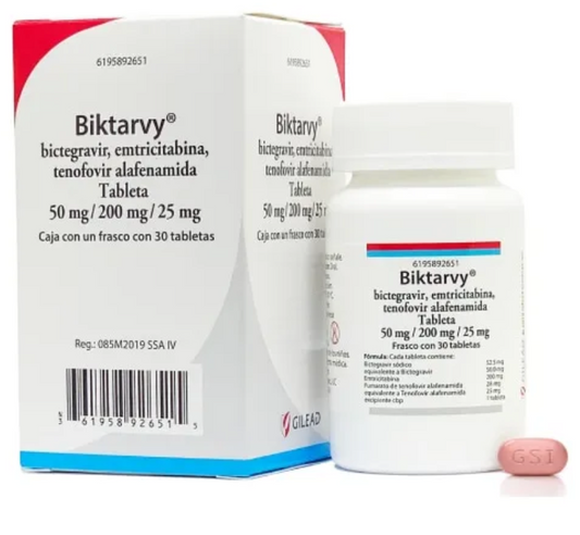 BIKTARVY BICTEGRAVIR/EMTRICITABINA/TENOFOVIR ALAFENAMIDA 50 / 200 / 25 MG TAB CAJ C/30