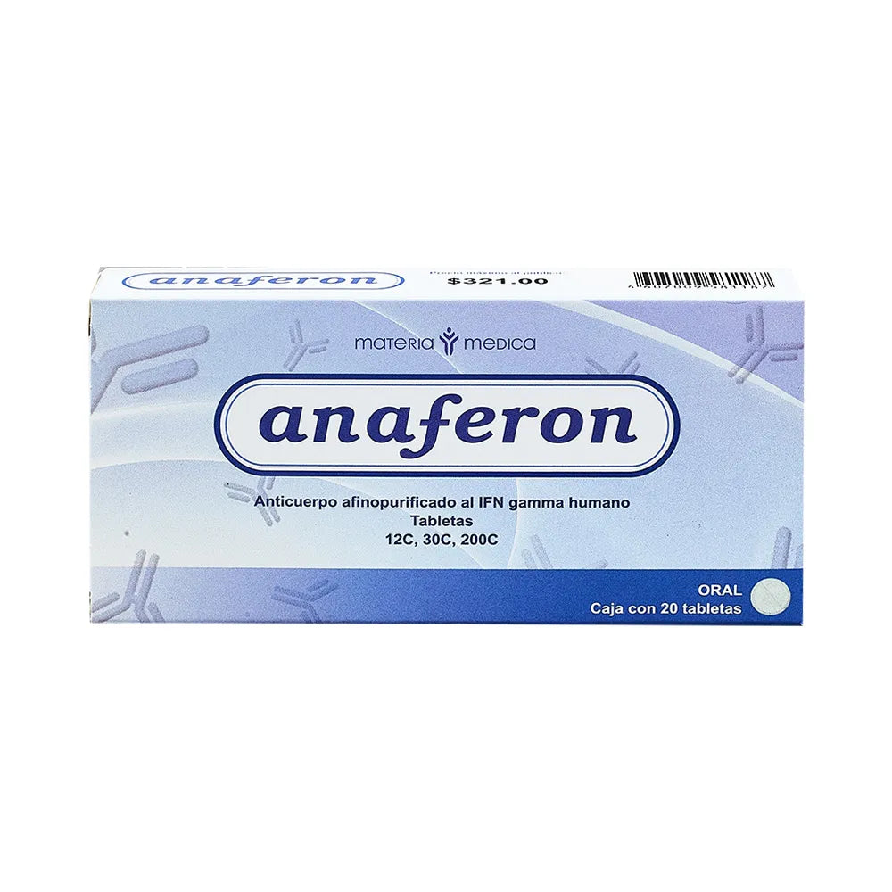 ANAFERON ANTICUERPO AFINOPURIFICADO AL IFN GAMMA HUMANO 12 C/30 C/ 200 C CAJ/ 20 TAB
