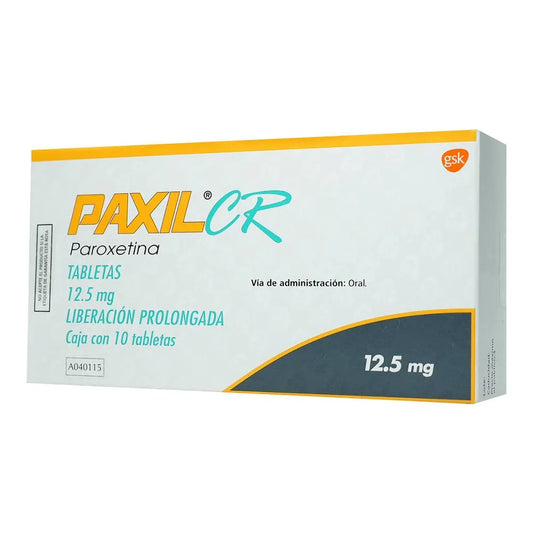 PAXIL CR PAROXETINA LIB PROLONGADA 12.5 MG CAJ/10 TAB