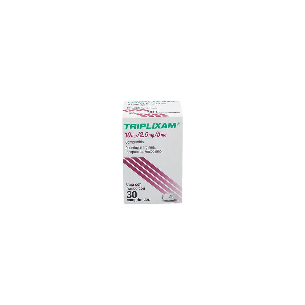 TRIPLIXAM Perindopril Arginina, Indapamida, Amlodipino 10/2.5/5 MG CAJ/30 COMP
