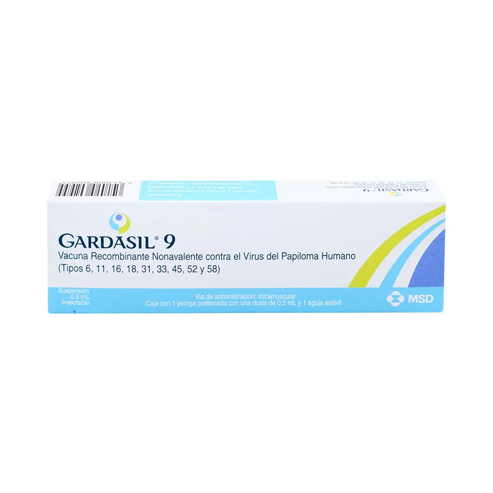 GARDASIL Protege contra 9 tipos de VPH (6, 11, 16, 18, 31, 33, 45, 52 y 58) CAJ/ 1 JGP