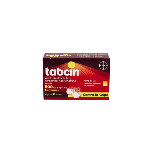 TABCIN ACIDO ACETILSALISILICO/ FENILEFRINA/ CLORFENAMINA 500 MG/ 8 MG/ 2 MG CAJ/12 TAB