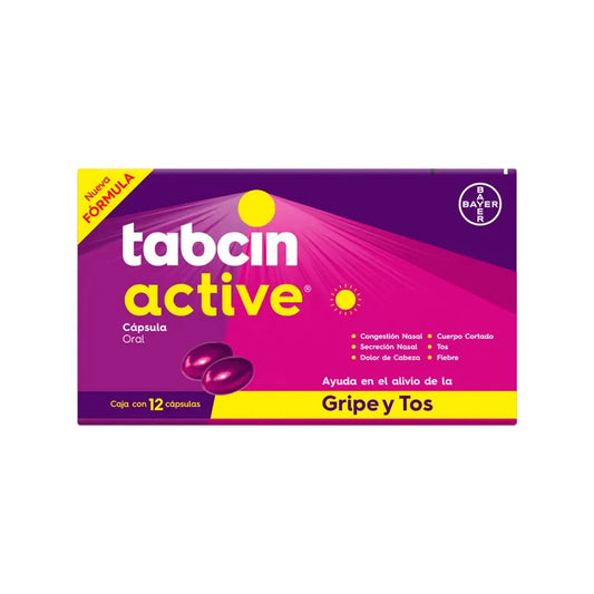 TABCIN ACTIVE Dextrometorfano/ Fenilefrina/ Clorfenamina/Paracetamol  325 MG/ 5 MG/ 10 MG/ 2 MG CAJ/ 12 CAPS