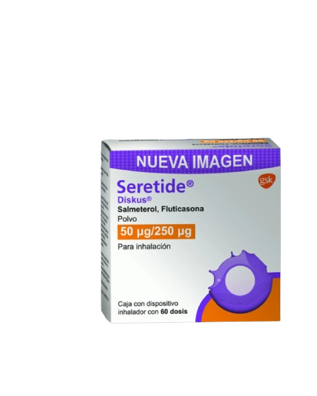 SERETIDE SALMETEROL/FLUTICASONA 50 UG/250 UG 1 INHALADOR C/60 DOSIS