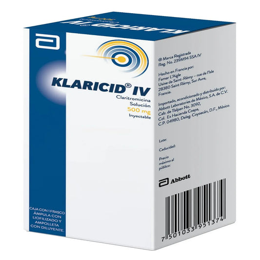 KLARICID IV CLARITROMICINA 500 MG CAJ/1 FAM