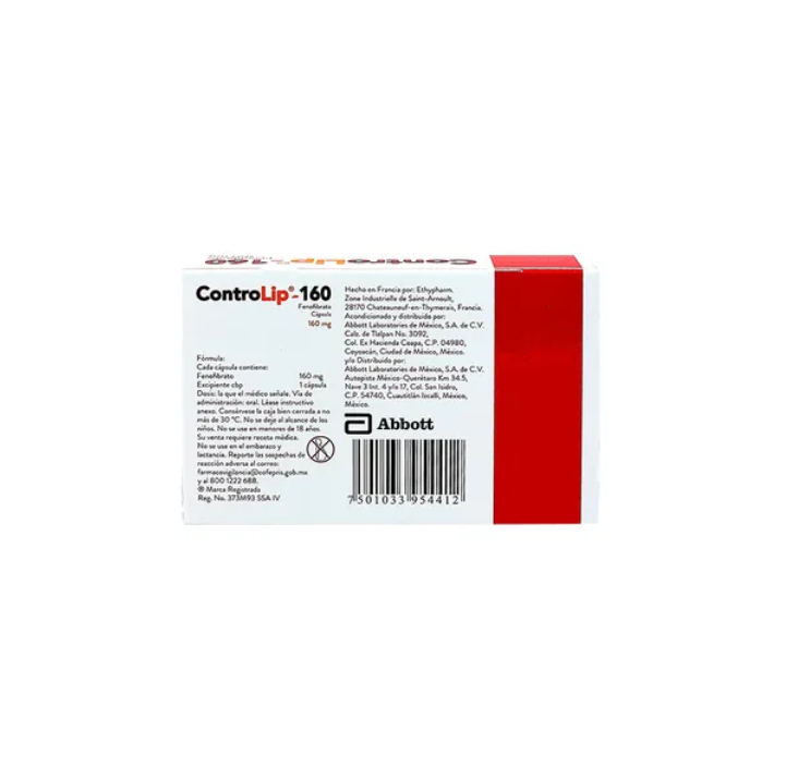 CONTROLIP FENOFIBRATO 160MG CAP CAJ C/30