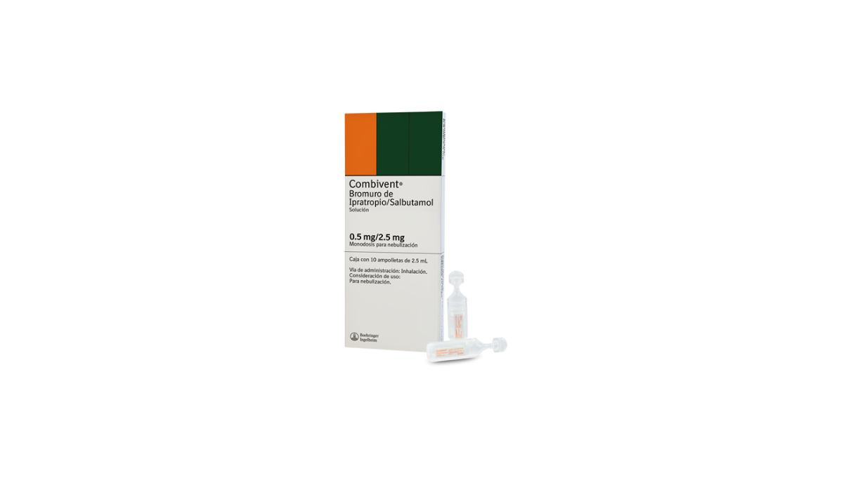 COMBIVENT IPRATROPIUM BROMIDE/SALBUTAMOL 05/2.5MG AMP BOX C/10