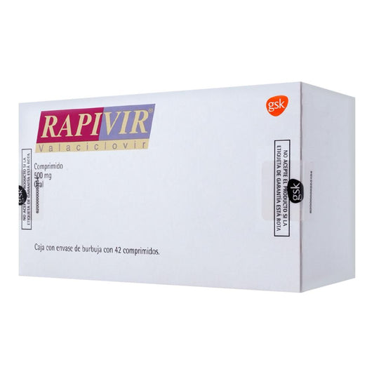 RAPIVIR VALACICLOVIR . 500 MG. CAJA C/42 COMP