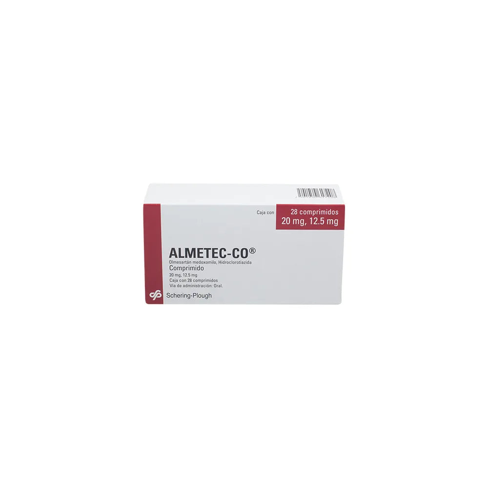 ALMETEC-CO OLMESARTAN MEDOXIMILO/HIDROCLOROTIAZIDA 20 MG/12.5 MG CAJ/28 TAB