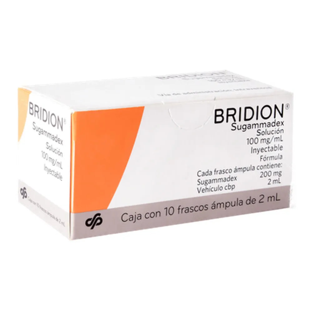 BRIDION , SUGAMMADEX. 100 MG/2 ML CAJ/ 10 FAM