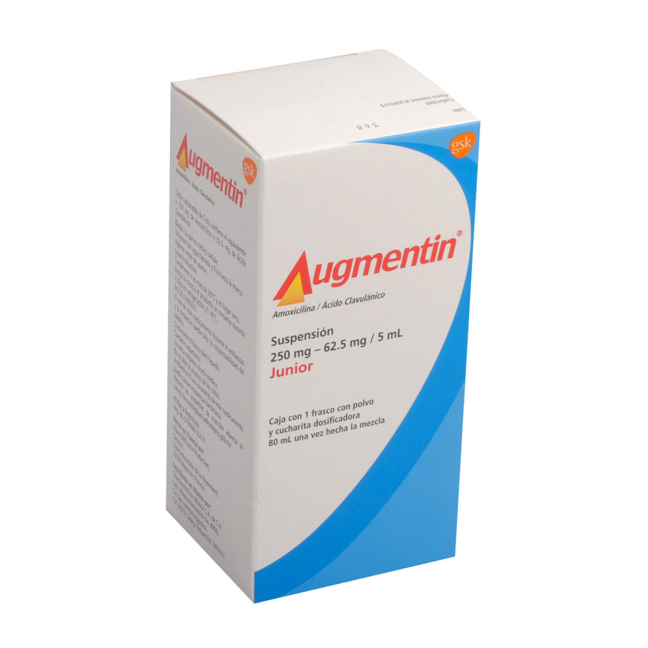 AUGMENTIN SUSP. JR.  AMOXICILINA/ ACIDO CLAVULANICO 250/62.5  FCO. C/100 ML.