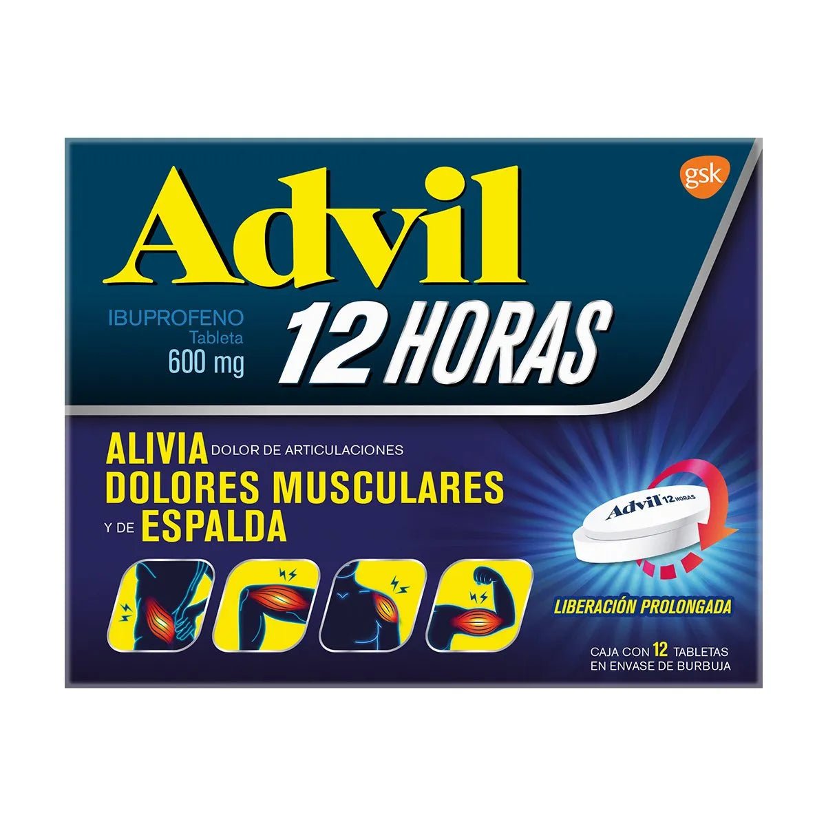 ADVIL IBUPROFENO 600 MG CAJ/ 12 TABS