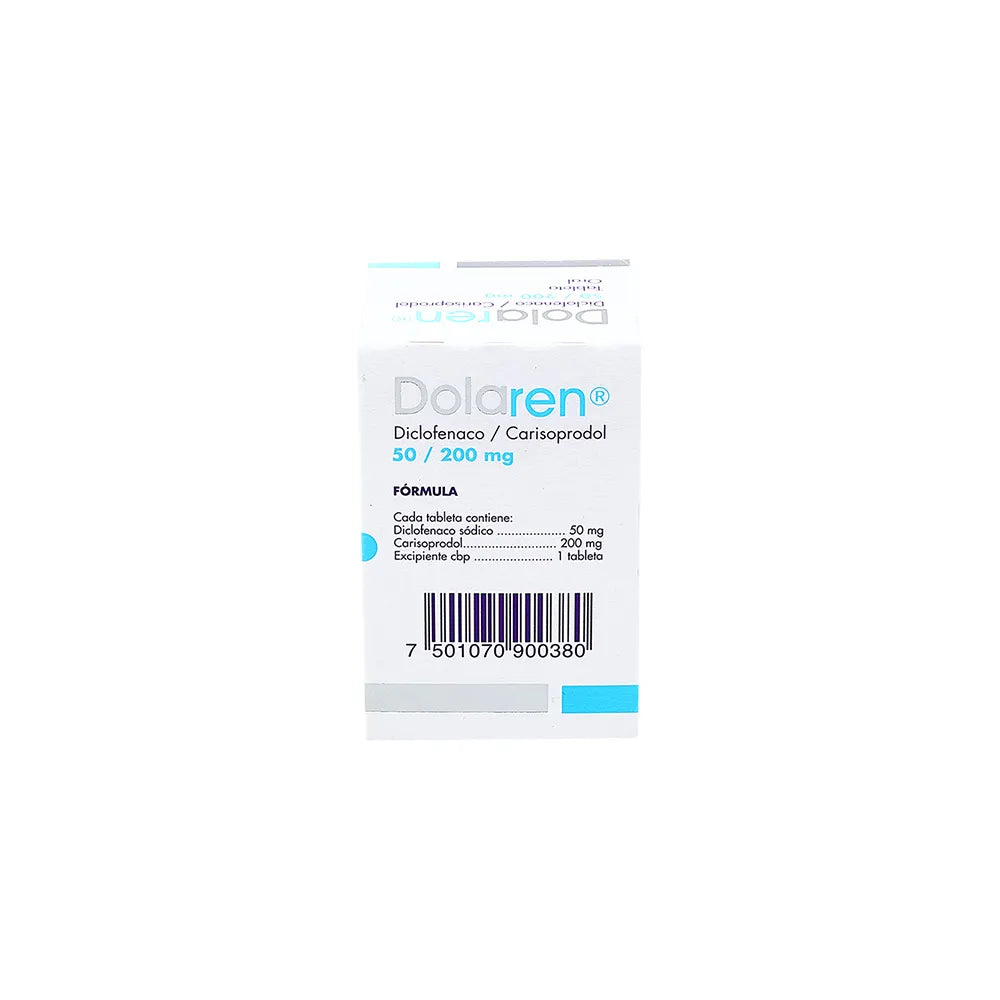 DOLAREN DICLOFENACO/ CARISISPRODOL TAB. 50/200 MG. CAJA C/30